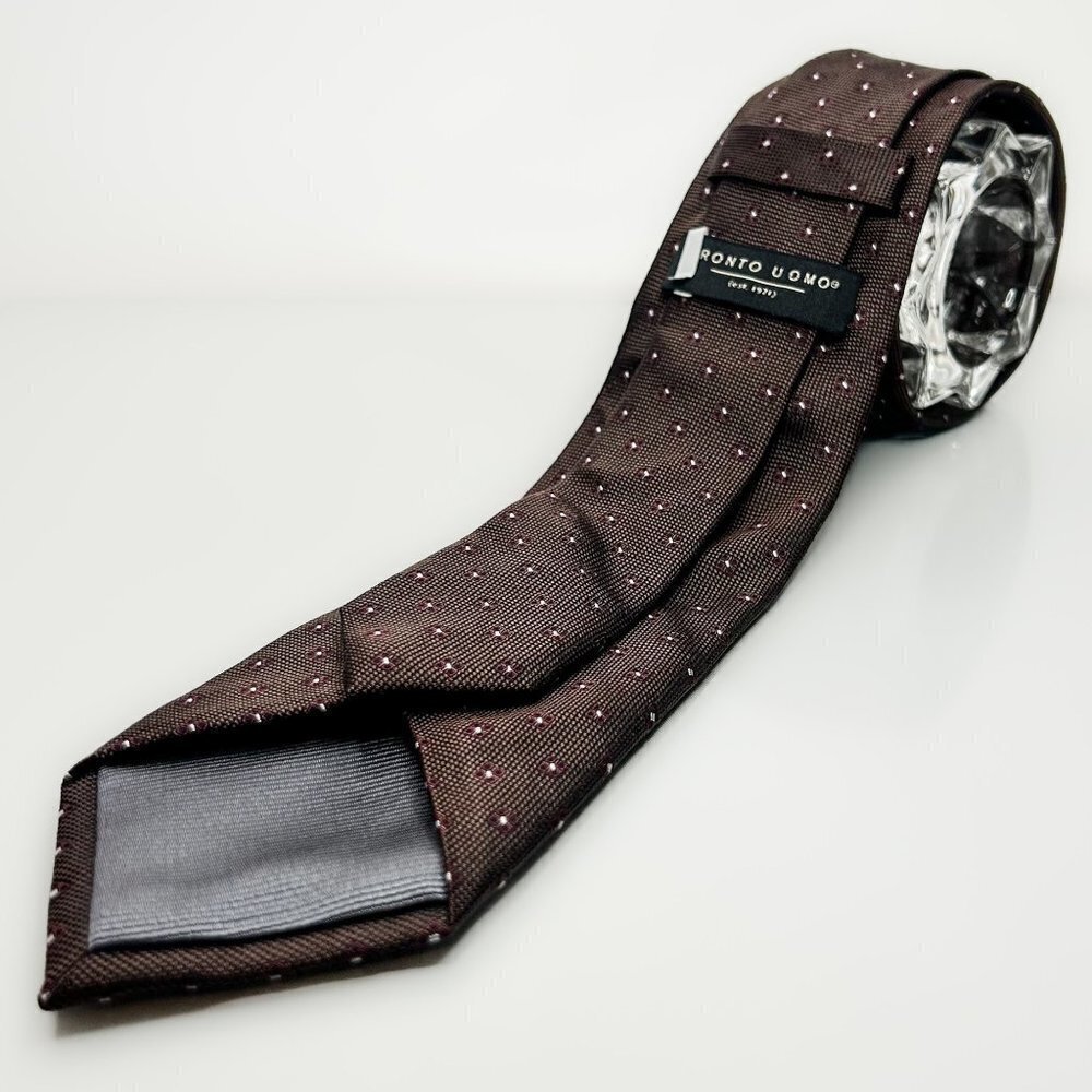 Nwot Woven Silk Tie with Cornflower Pattern | 2.5” Wide | Mens Silk Jacquard Tie - Picture 3 of 7
